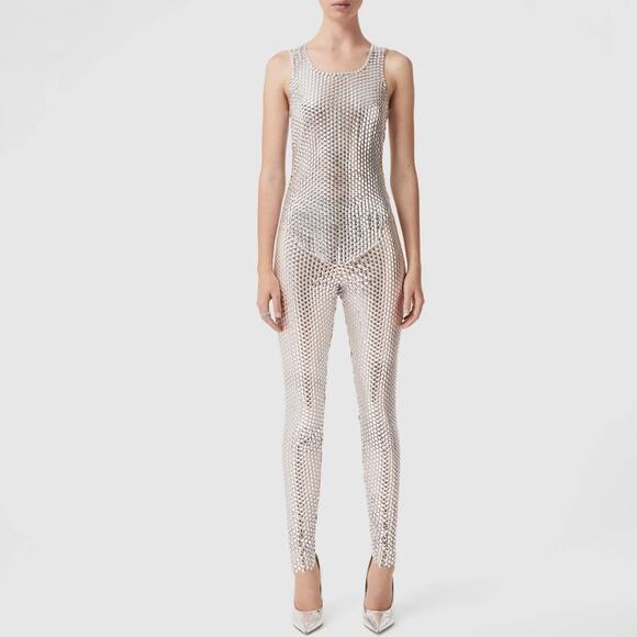 BURBERRY Metallic Paillette - embellished leggings NWT in Size 6 - Picture 1 of 4